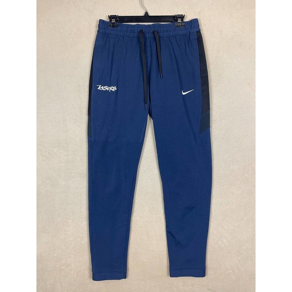 Nike Dri Fit Jogger Sweatpants‎ Womens L Navy Blue Elastic Waist Drawstring - Picture 1 of 12